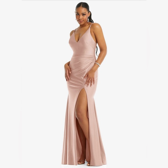 CYNTHIA & SAHAR AALIYAH · STYLE CS103 · LUXE STRETCH SATIN - Toasted Sugar - Picture 3 of 5